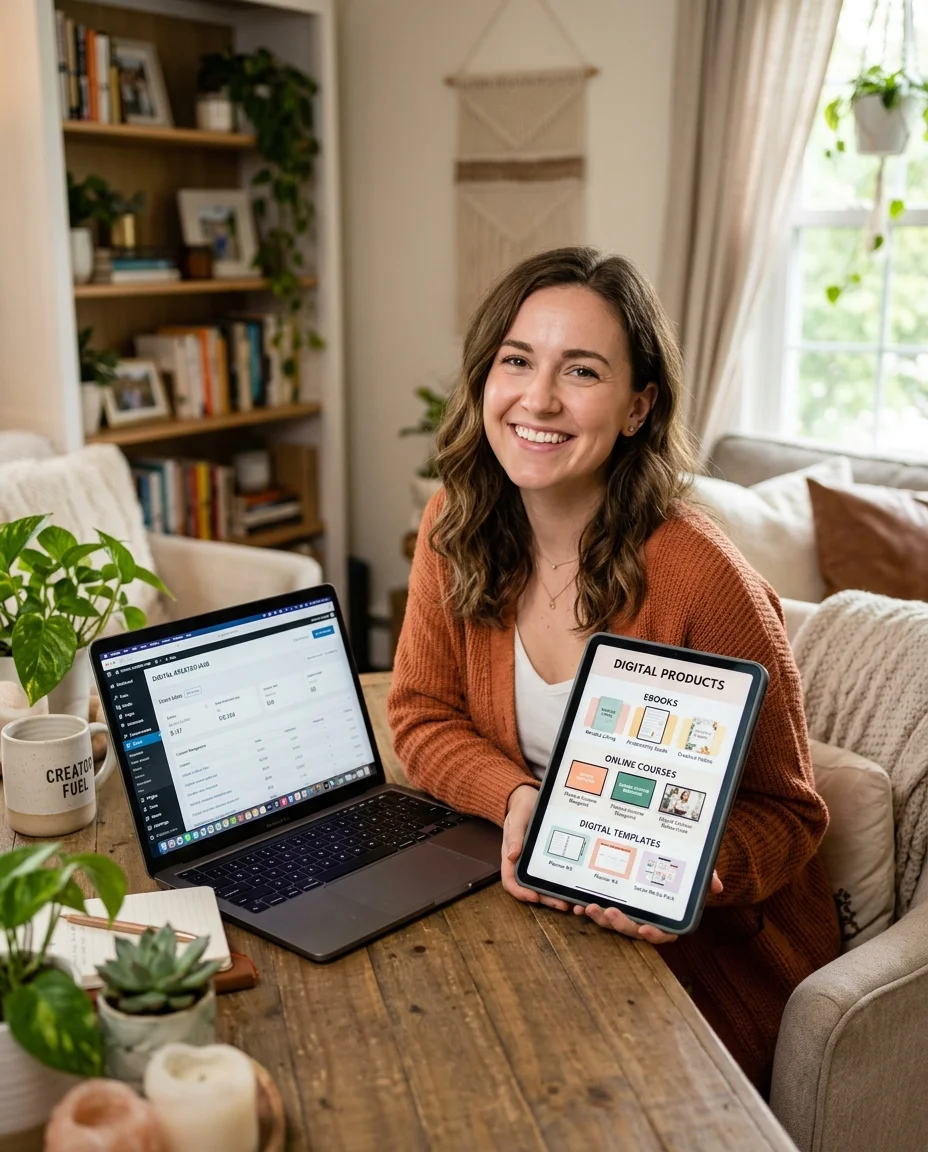 Entrepreneur selling digital products