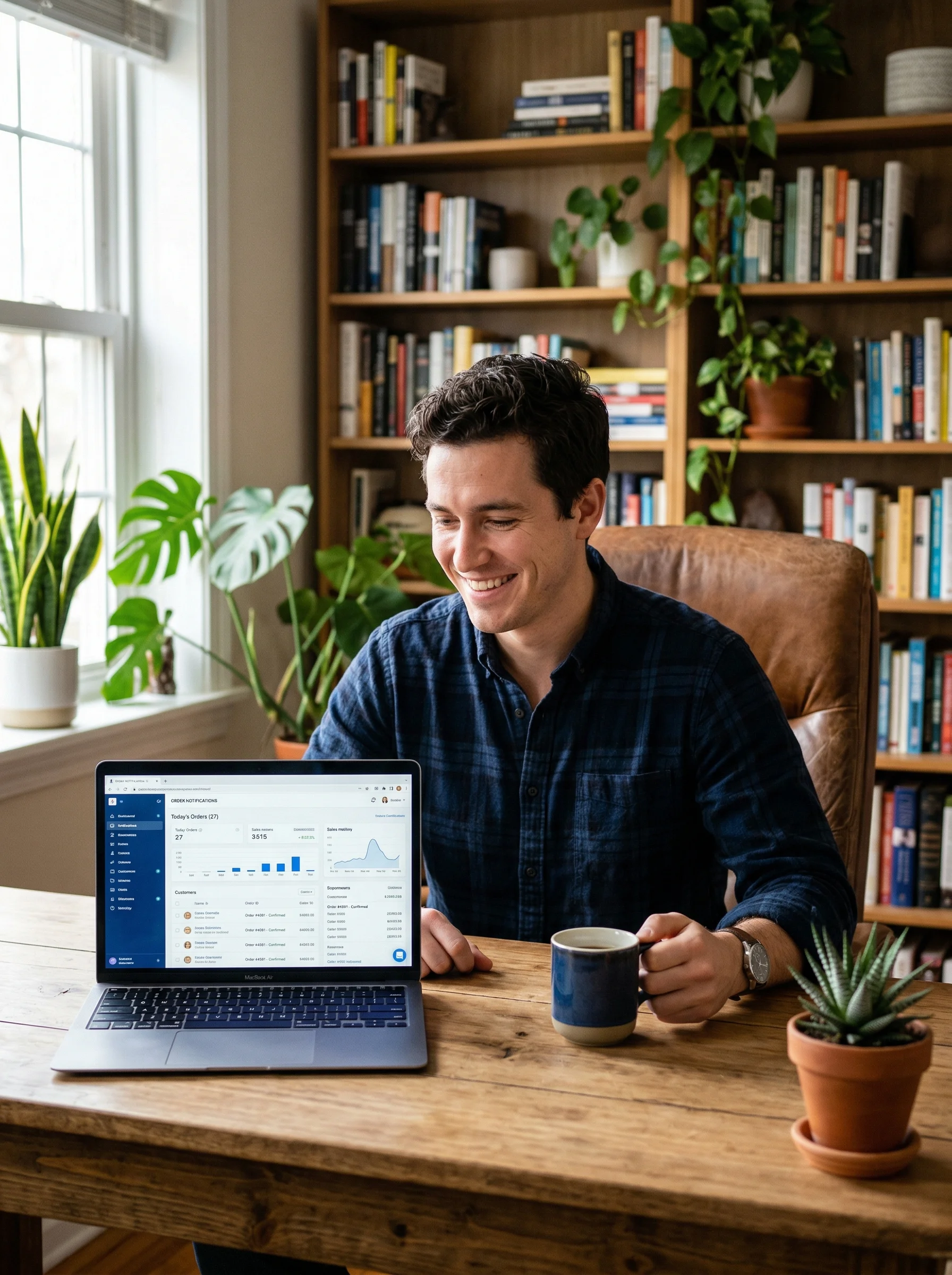 Store owner with automated order processing